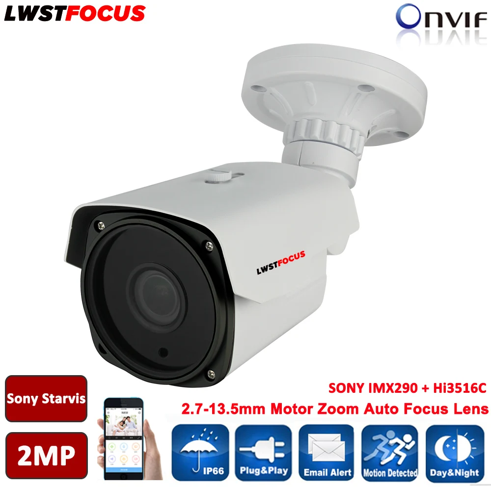 SONY Starvis IMX290 + HI3516C Full HD 1080p 2MP IP Камера 5X 2 7-13 5 мм двигателя зум Автофокус открытый