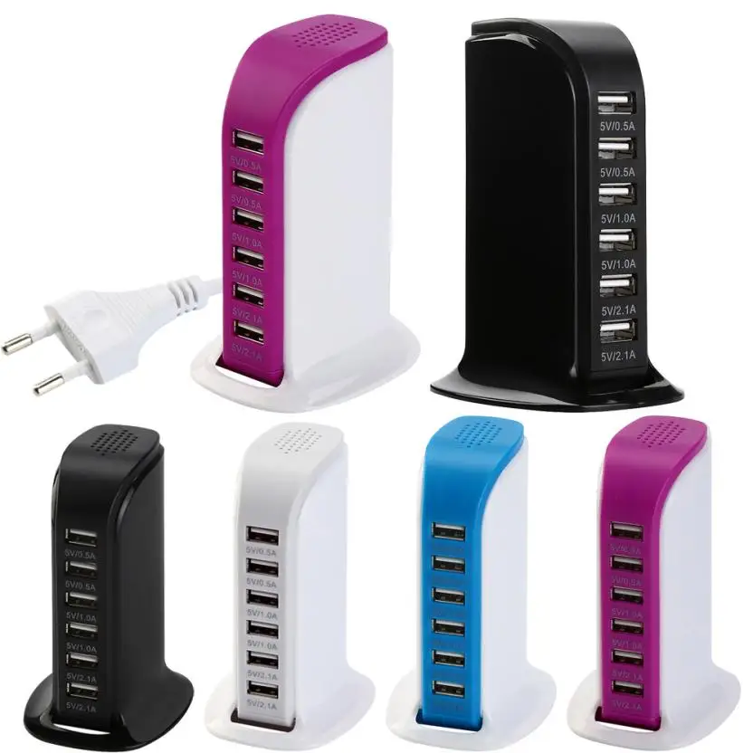USB зарядная станция концентратор 30 Вт 5 портов настенное зарядное устройство