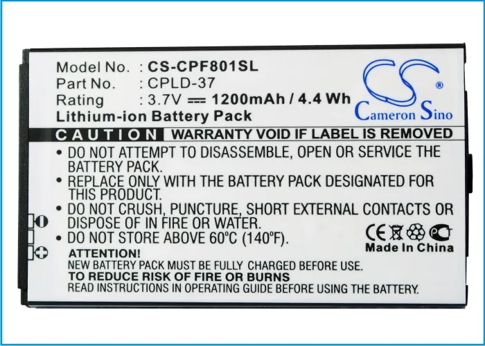Cameron Sino 1200mAh Battery CPLD-37 for Coolpad F668, F800, F801, N900/N900+/N900C, N91, N92
Cameron Sino 1200mAh Battery CPLD-37 for Coolpad F668, F800, F801, N900/N900+/N900C, N91, N92