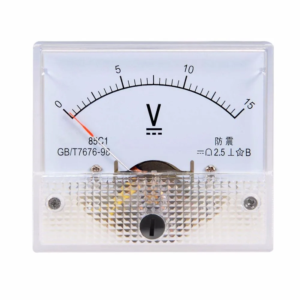 

DC 0-15V 3V 5V 10V 20V 30V 50V 100V 150V 250V 300V 450V 500V Analog Panel Volt Voltage Meter Voltmeter Gauge 85C1