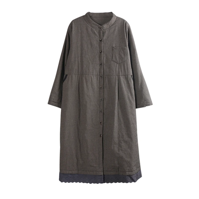 Vintage Cotton Linen Coat Women Winter new Long Cotton Overcoat Single-Breasted Plaid Windbreaker Ladies Parkers Outerwear 2019
Vintage Cotton Linen Coat Women Winter new Long Cotton Overcoat Single-Breasted Plaid Windbreaker Ladies Parkers Outerwear 2019
