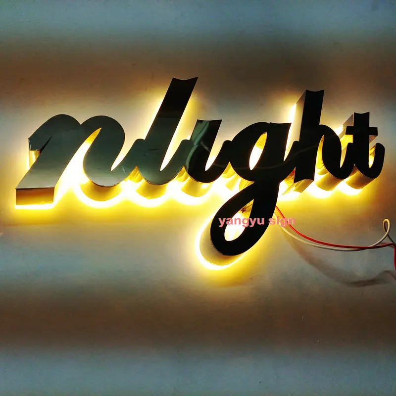 Outdoor 3D custom shop wall signage Illuminated sign board Stainless steel backlit led sign letters
Outdoor 3D custom shop wall signage Illuminated sign board Stainless steel backlit led sign letters