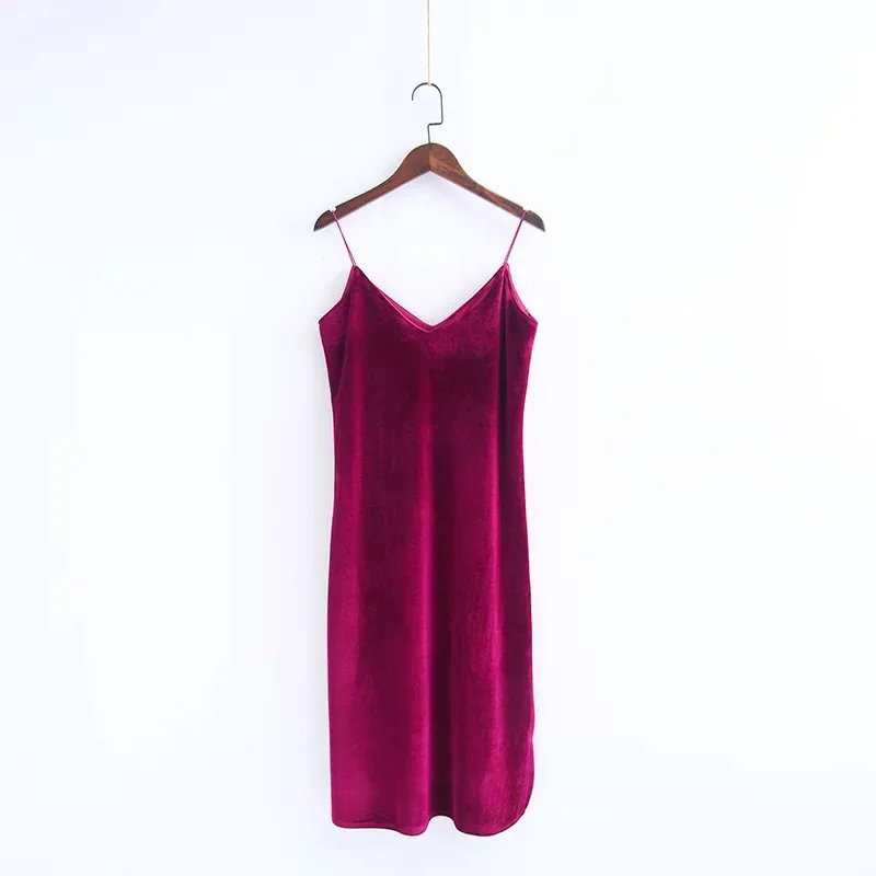 2018 Spring Fashion European Style Sexy Velvet Thin Elastic Side Slit Women Long Slip Dress LQ0012
2018 Spring Fashion European Style Sexy Velvet Thin Elastic Side Slit Women Long Slip Dress LQ0012
