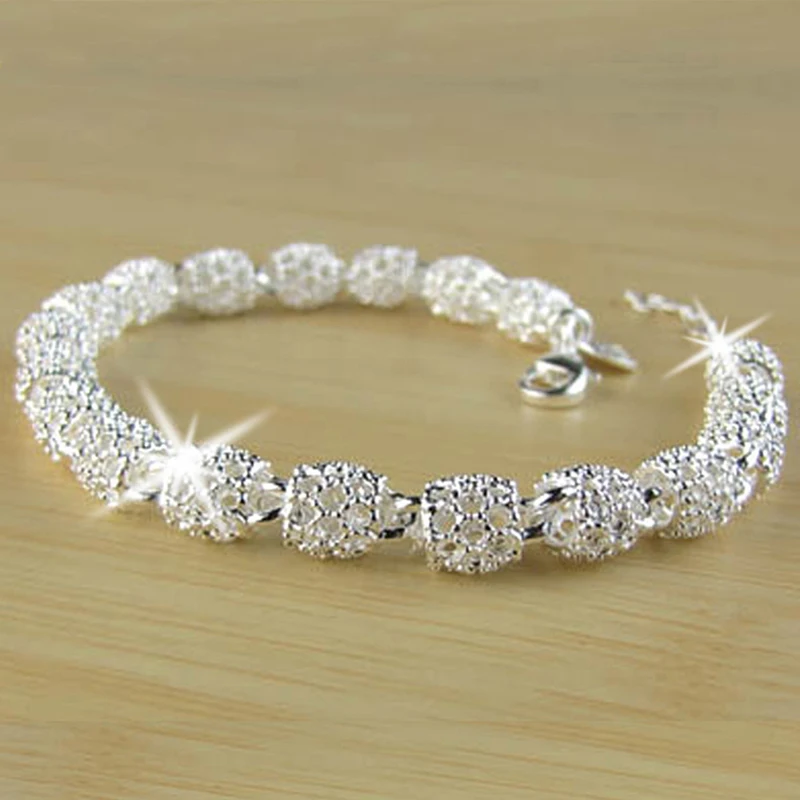 New Silver Color Jewelry Hollow Out Bead Bracelet Fashion Bracelet For Women Crystal Bangles Bracelet For Christmas Gift
New Silver Color Jewelry Hollow Out Bead Bracelet Fashion Bracelet For Women Crystal Bangles Bracelet For Christmas Gift