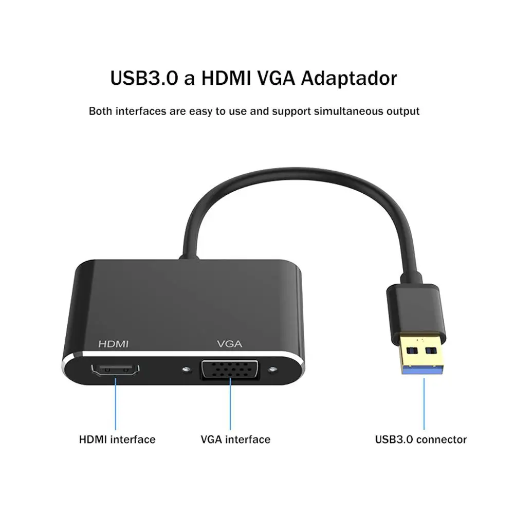 Переходник USB 3,0/HDMI VGA Maikou с двумя выходами, кабель-Преобразователь USB в VGA HDMI HD 1080P
Переходник USB 3,0/HDMI VGA Maikou с двумя выходами, кабель-Преобразователь USB в VGA HDMI HD 1080P