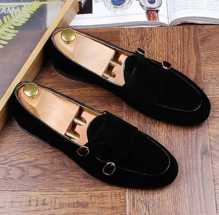 Pointed toe Suede Double-Monk Loafers Men Moccasins Slippers Wedding Dress Shoes Flats Casual Shoes Black Brown
Pointed toe Suede Double-Monk Loafers Men Moccasins Slippers Wedding Dress Shoes Flats Casual Shoes Black Brown