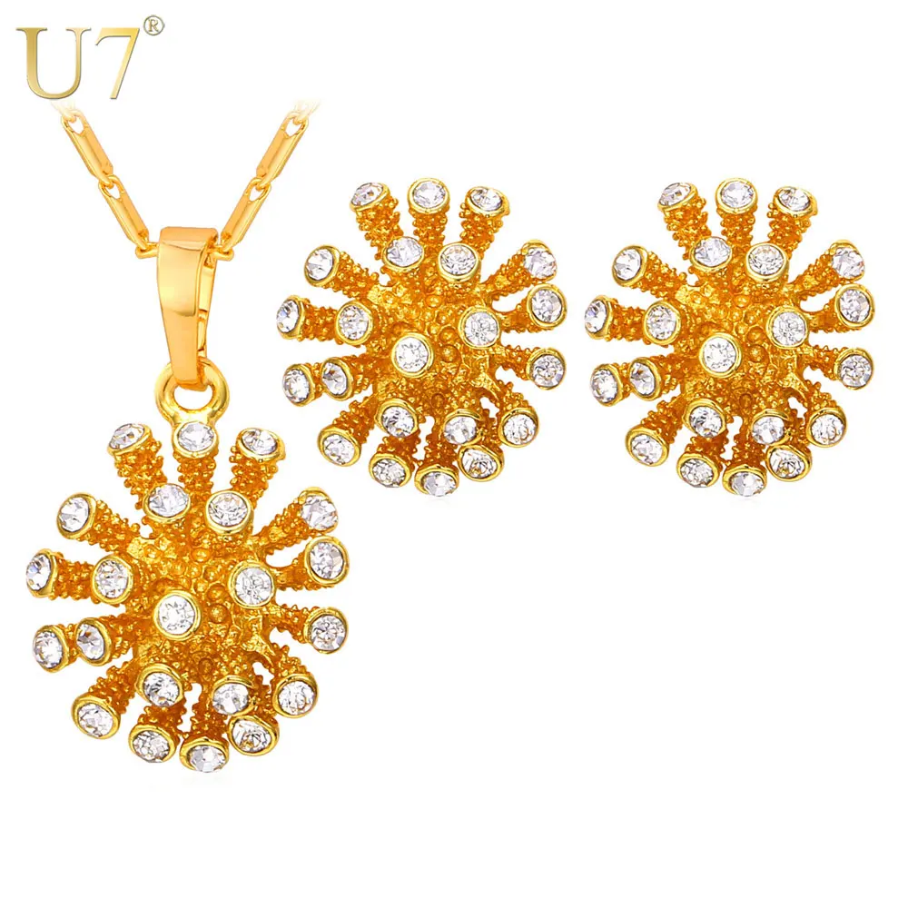 U7 Crystal Star Jewelry Set New Trendy Gold Color Rhinestone Cute Hemisphere Necklace Earrings Set For Women S809
U7 Crystal Star Jewelry Set New Trendy Gold Color Rhinestone Cute Hemisphere Necklace Earrings Set For Women S809
