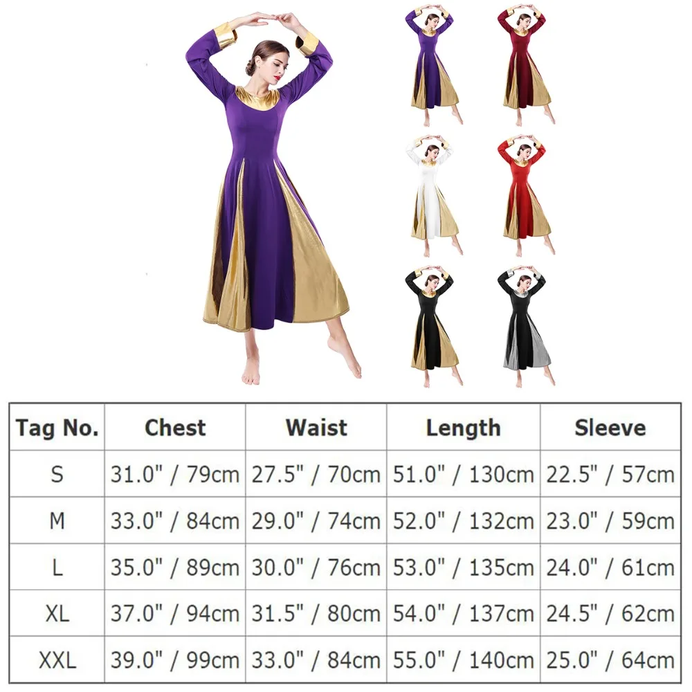 2019 Vintage Women Adults Metallic Spliced Praise Dress Liturgical Dance Church Pleated Maxi Long Dress Loose Fit Women Dresses
2019 Vintage Women Adults Metallic Spliced Praise Dress Liturgical Dance Church Pleated Maxi Long Dress Loose Fit Women Dresses