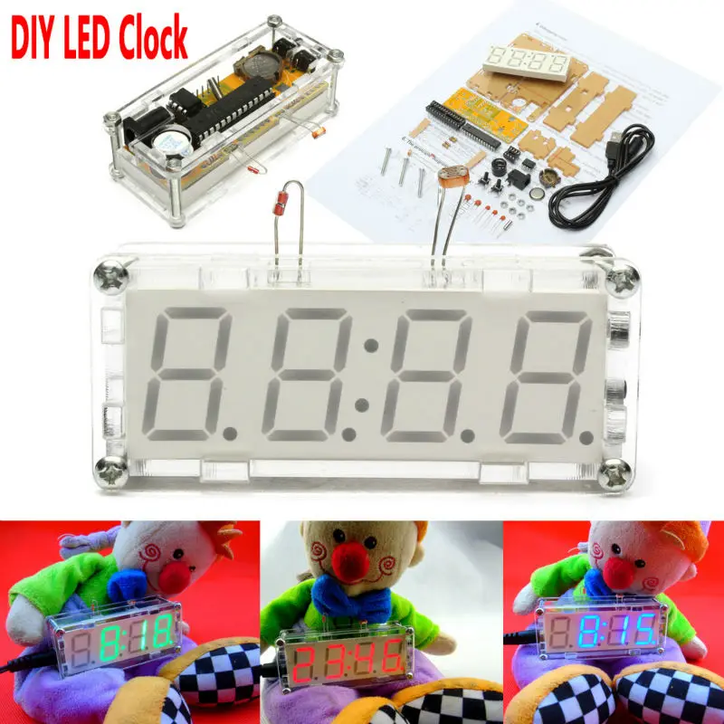 Free Shipping 0.8 Inch Colorful Digital Tube LED Electronic Clock parts Kit Red/Blue/Green LED optional DIY KIT shiny
Free Shipping 0.8 Inch Colorful Digital Tube LED Electronic Clock parts Kit Red/Blue/Green LED optional DIY KIT shiny