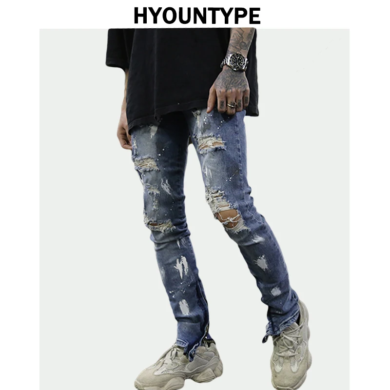 Bottom Zipper Destroyed Jeans Skinny Jeans Ripped Slim Mens Biker Jeans Fashion Graffiti Printed Streetwear Hip Hop Pants Jogger
Bottom Zipper Destroyed Jeans Skinny Jeans Ripped Slim Mens Biker Jeans Fashion Graffiti Printed Streetwear Hip Hop Pants Jogger
