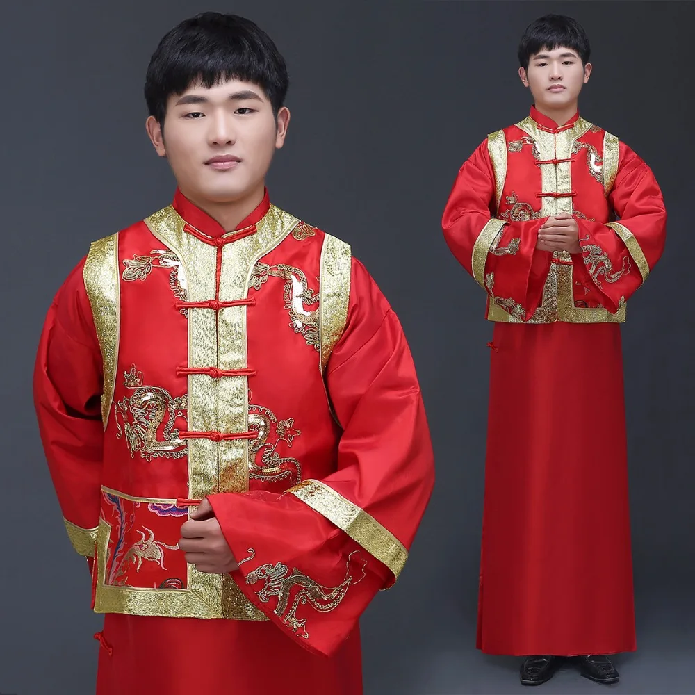 Su embroidery dragon gown Robe Chinese festive costumes Wedding Suit Jacket Robe Red Golden Color China Traditional Outfit
Su embroidery dragon gown Robe Chinese festive costumes Wedding Suit Jacket Robe Red Golden Color China Traditional Outfit
