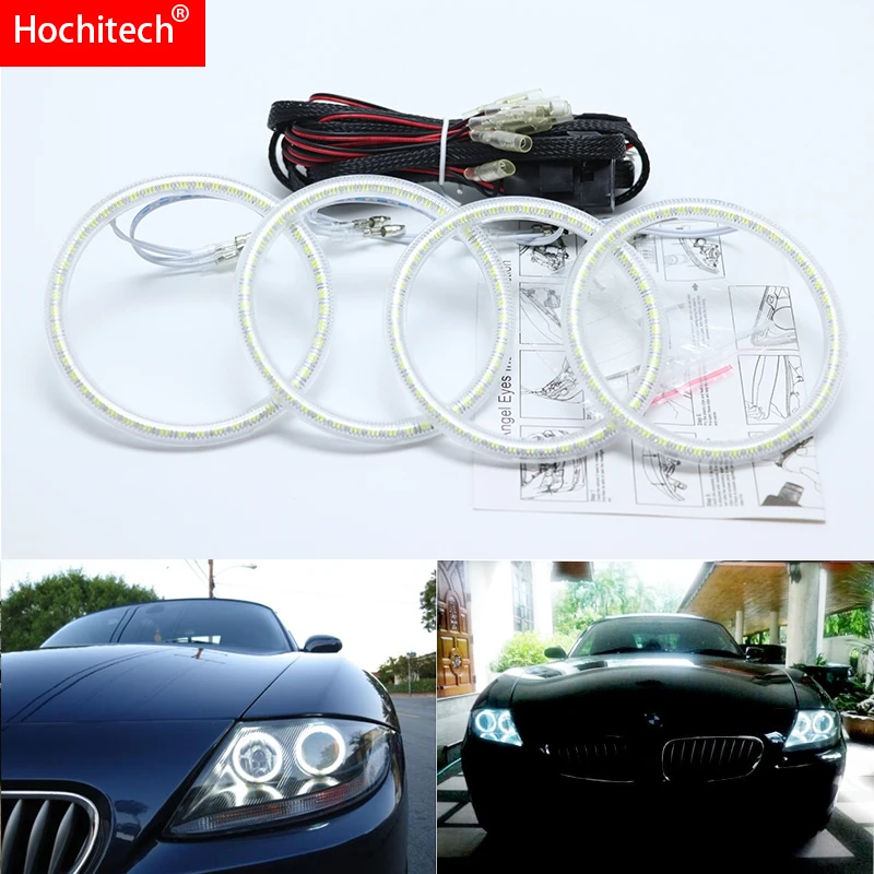 Для BMW Z4 E85 E86 2002 2008 ультра яркий SMD белый светодиод ангельские глазки 2600LM 12V halo ring kit