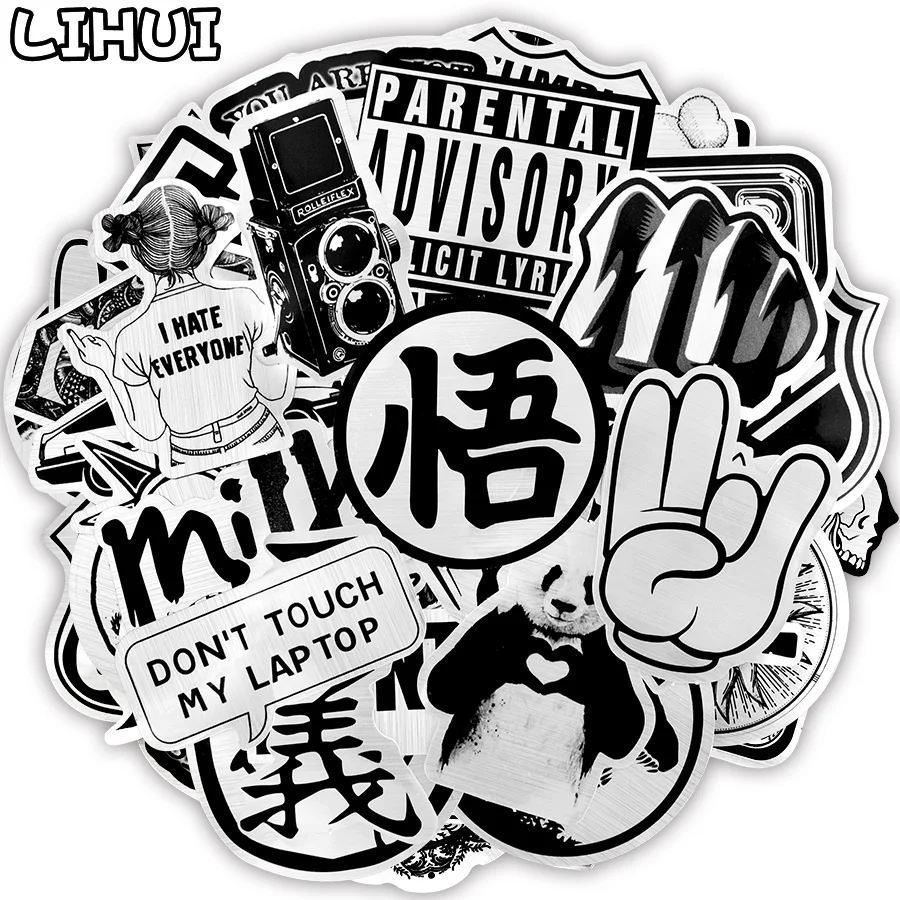 50 PCS Metallic Black and White Stickers Graffiti JDM Funny Cool Waterproof Stickers Decal for Laptop Luggage Skateboard Guitar
50 PCS Metallic Black and White Stickers Graffiti JDM Funny Cool Waterproof Stickers Decal for Laptop Luggage Skateboard Guitar