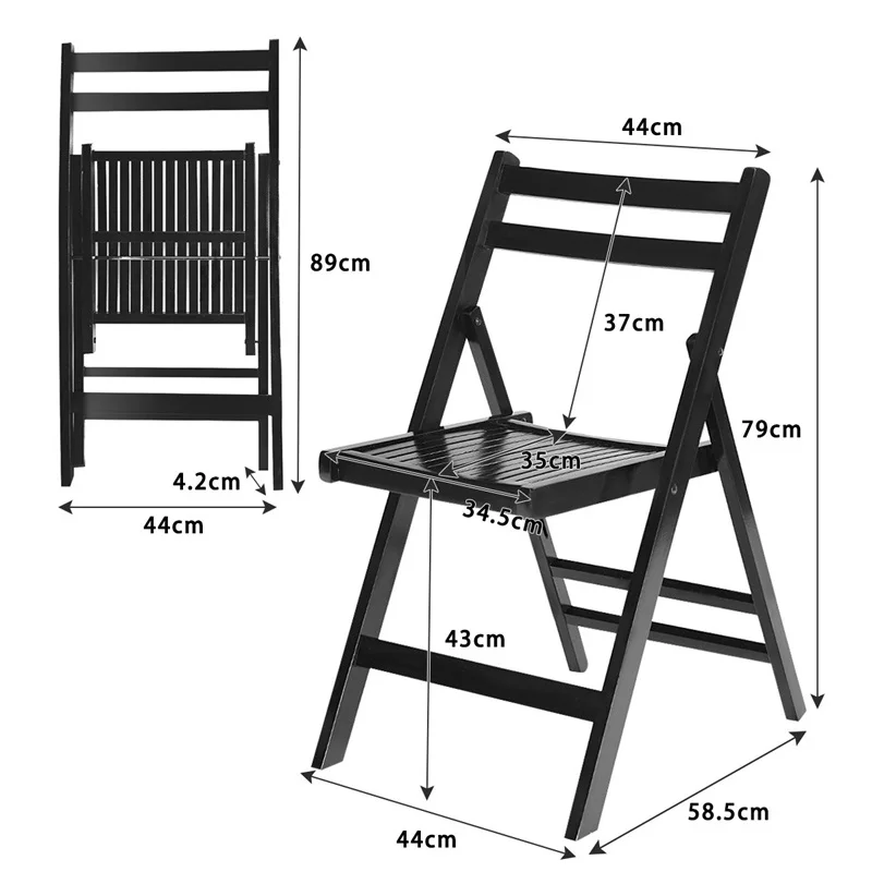 Set of 4 Solid Wood Folding Chairs HW56355 | Мебель