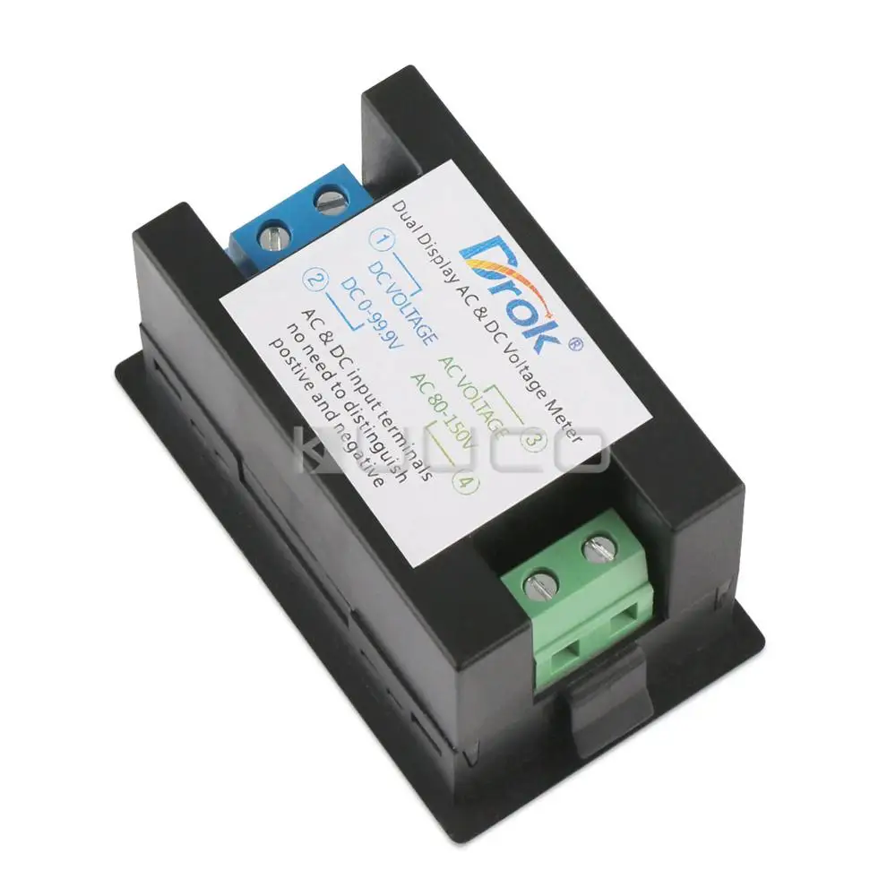 Digital Meter AC 80 ~150V Voltmeter DC 0~99.9V Voltage Meter AC/DC Volt Tester 2in1 Dual Display Digital Panel Meter/Monitor
Digital Meter AC 80 ~150V Voltmeter DC 0~99.9V Voltage Meter AC/DC Volt Tester 2in1 Dual Display Digital Panel Meter/Monitor