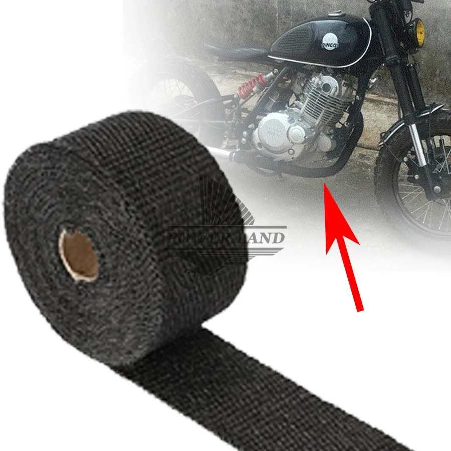 

Black Exhaust Pipe Wrap Heat Header Wrap Manifold Downpipe Insulation Thermal Tape Roll 2" X 32.8ft Universal for Car Motorcycle