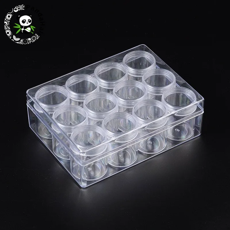 12pcs/Set Rectangle Clear Plastic Bead Storage Containers Small Round Box Jars Make Up Organizer Boxes Jewelry Accessory
12pcs/Set Rectangle Clear Plastic Bead Storage Containers Small Round Box Jars Make Up Organizer Boxes Jewelry Accessory