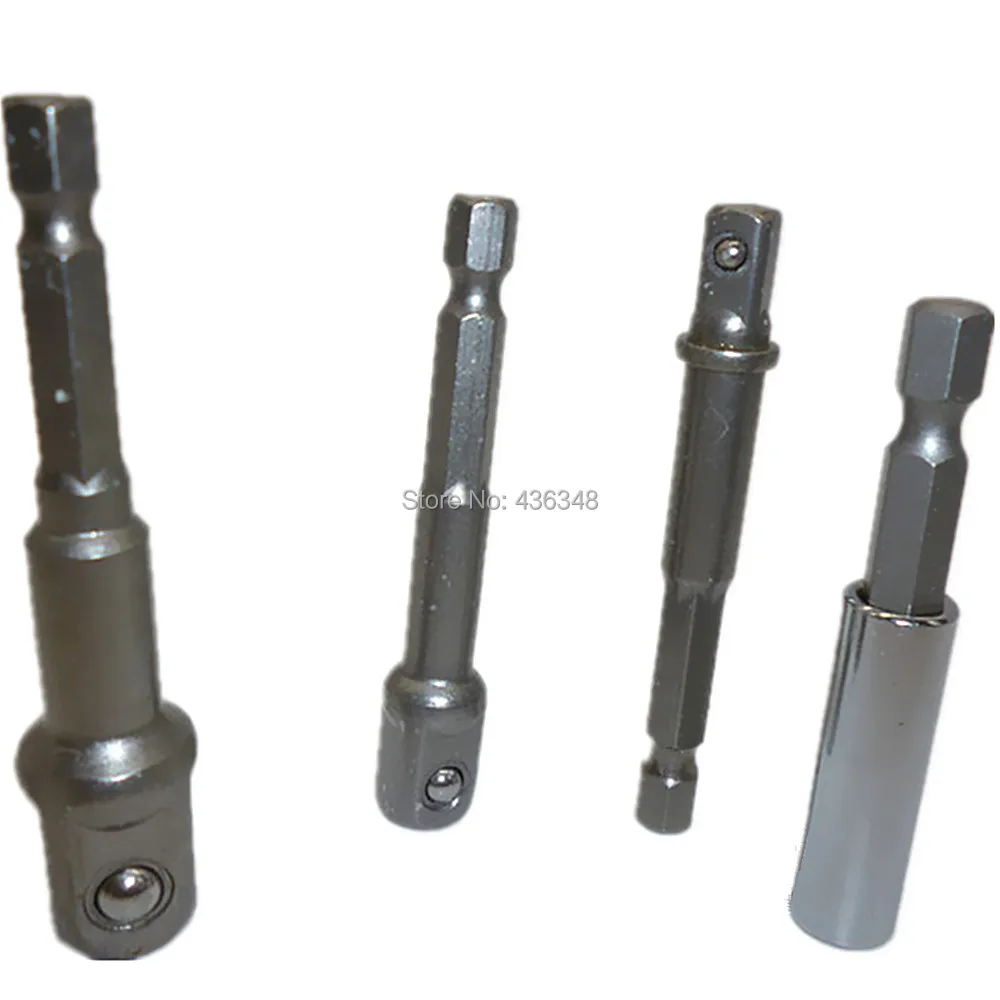 4pcs Socket Drill Attachment Driver Adaptor Extension Bar 1/4" X 65mm 3/8" 1/2" 72mm 60mm Power Bit Drive | Инструменты