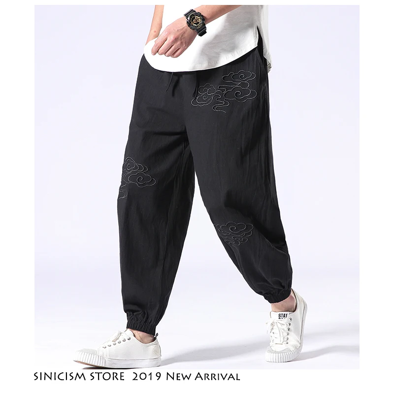 Sinicism Store Men Streetwear Joggers 2019 Mens Casual Spring Funny Track SweatPants Male Hip Hop Cotton Linen Harem Pants |
