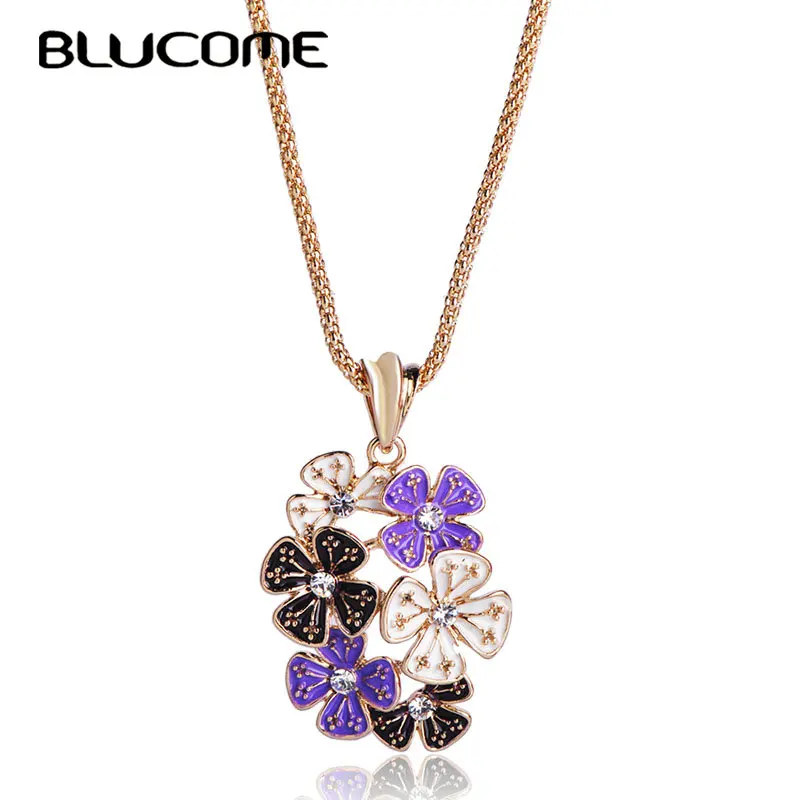 Blucome Fashion Style Purple Enamel Flower Shape Pendant Necklace Gold Color Alloy Enamel Bijoux Women Banquet Party Jewelry
Blucome Fashion Style Purple Enamel Flower Shape Pendant Necklace Gold Color Alloy Enamel Bijoux Women Banquet Party Jewelry