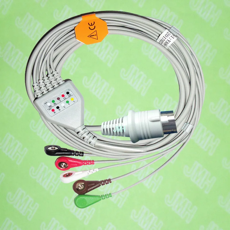 Совместим с 8pin Nihon Kohden ECG машина, один из 5 свинцовых кабелей и оснастки leadwire, IEC или AHA.
Совместим с 8pin Nihon Kohden ECG машина, один из 5 свинцовых кабелей и оснастки leadwire, IEC или AHA.