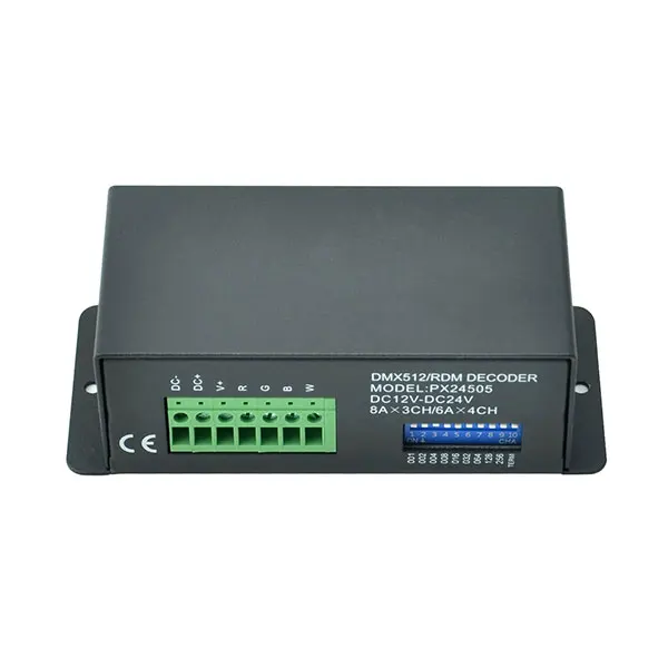 PX24505; 6A * 4ch/8A * 3ch 288 ~ 576W 12-24VDC RJ45 & XLR-3 постоянного напряжения DMX декодер
PX24505; 6A * 4ch/8A * 3ch 288 ~ 576W 12-24VDC RJ45 & XLR-3 постоянного напряжения DMX декодер