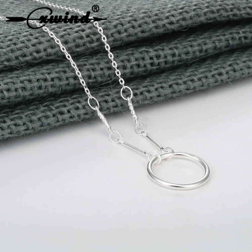 

Cxwind Smooth Forever Circle Pendant Necklaces Jewelry for Women Charm Chain Geometric Karma Rounds Choker Necklace bijoux femme