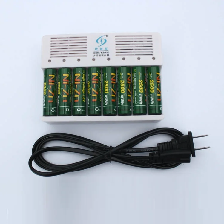 high quality 8Pcs 2500MWH NiZn 1.6V AA Rechargeable Battery batteries + 8 ports Ni-Zn NiMH AA AAA battery smart Charger
high quality 8Pcs 2500MWH NiZn 1.6V AA Rechargeable Battery batteries + 8 ports Ni-Zn NiMH AA AAA battery smart Charger