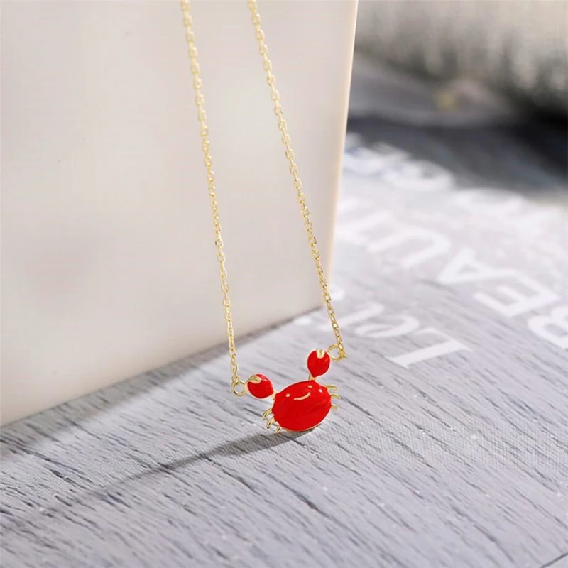 Sole Memory Simple Cute Red Drop Glaze Crab Cancer Fresh Silver Color Clavicle Chain Female Necklace SNE393
Sole Memory Simple Cute Red Drop Glaze Crab Cancer Fresh Silver Color Clavicle Chain Female Necklace SNE393