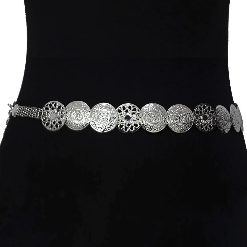 2019 New Design Retro Fashion Lady's Pattern Circular Iron Waistband Metal Buckle Long Chain High Quality Metal Belt For Women
2019 New Design Retro Fashion Lady's Pattern Circular Iron Waistband Metal Buckle Long Chain High Quality Metal Belt For Women