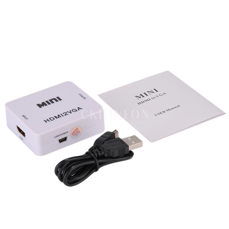 50Pcs/Lot Mini HDMI-compatible to VGA High Definition Converter 2VGA Adapter HDMI-compatible 2VGA Converter
50Pcs/Lot Mini HDMI-compatible to VGA High Definition Converter 2VGA Adapter HDMI-compatible 2VGA Converter