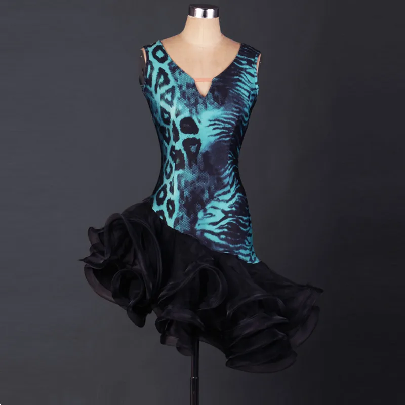 Latin Dance Costumes for Girls Leopard Blue Latin Dance Dress Women Salsa Sexy Latin Dance Competition Costumes of Girl
Latin Dance Costumes for Girls Leopard Blue Latin Dance Dress Women Salsa Sexy Latin Dance Competition Costumes of Girl