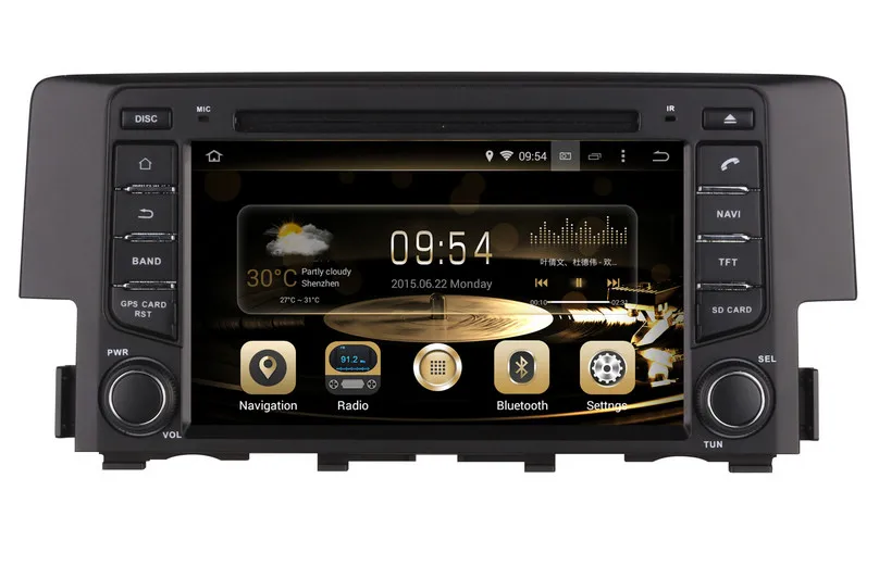 Android 9 0 автомобильный DVD плеер GPS навигация для Honda Civic 2016 с Навигатором Радио BT AUX DVR