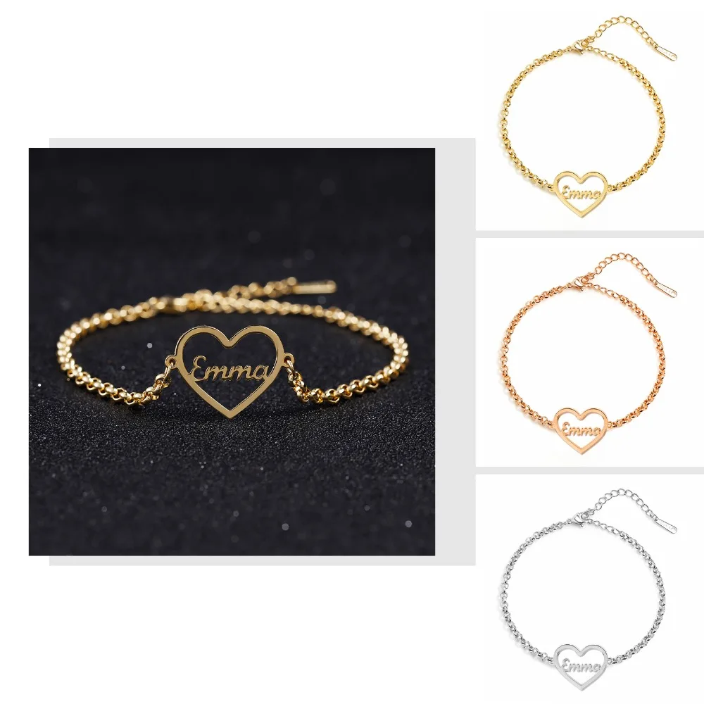 Personalized Heart Or Round Shape 925 Silver Bracelet Gold Color Customized Nameplate Bracelets For Gift Silver Jewelry
Personalized Heart Or Round Shape 925 Silver Bracelet Gold Color Customized Nameplate Bracelets For Gift Silver Jewelry