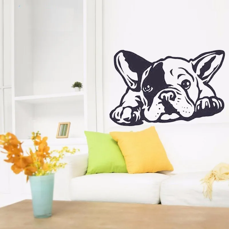 

Новый французский Бульдог наклейки на стену собаки-3D виниловая настенная наклейка домашний декор французский интерьер Настенная роспись предпочтительный дизайн