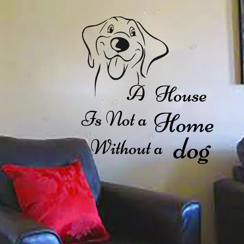 ZOOYOO Smiling Dog Wall Sticker Home Decor Removable Living Room Bedroom Wall Art Murals Decoration