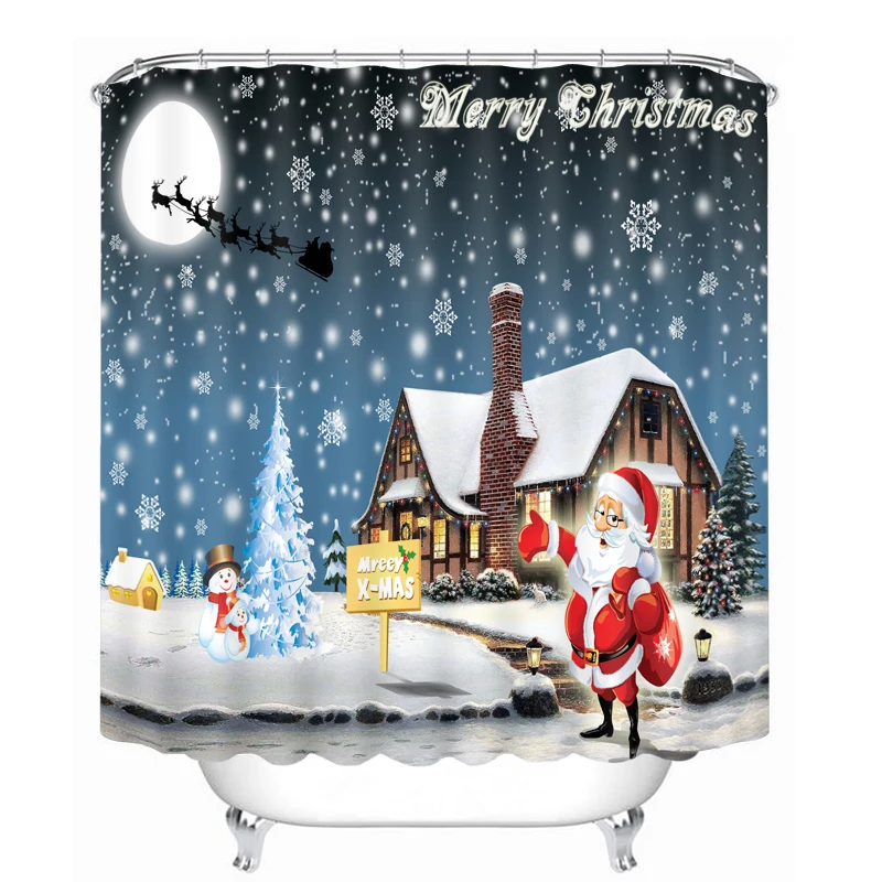 Christmas Snowman Pattern 3D Shower Curtain Polyester Fabric Waterproof Shower Curtain Eco-Friendly Bathroom Curtain Home
Christmas Snowman Pattern 3D Shower Curtain Polyester Fabric Waterproof Shower Curtain Eco-Friendly Bathroom Curtain Home