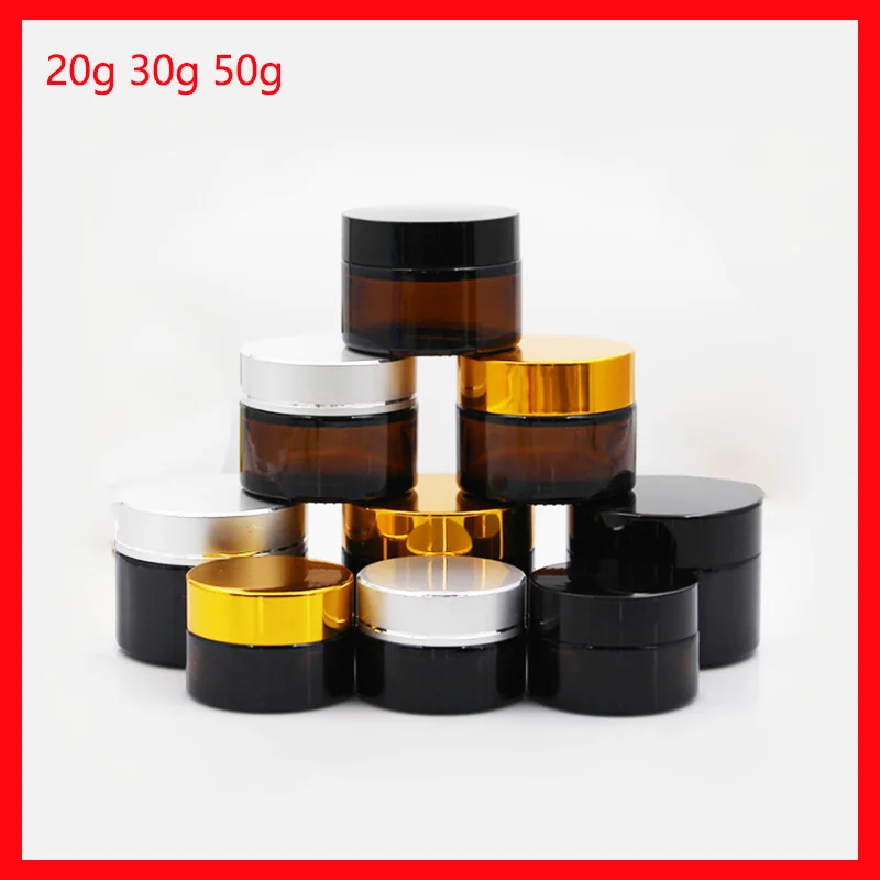 20g 30g 50g Empty Amber Glass Cream Jar Brown pot Cosmetic Container w white Seal Black/ Silver/ Gold Lids Refillable Bottles
20g 30g 50g Empty Amber Glass Cream Jar Brown pot Cosmetic Container w white Seal Black/ Silver/ Gold Lids Refillable Bottles