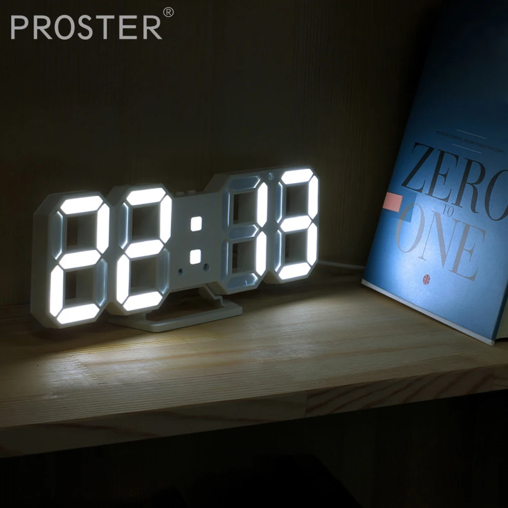 Proster 3D LED Modern Design Table Snooze Alarm Timer 12/24h Display Digital LED Wall Clocks for Home Office Home Decoration
Proster 3D LED Modern Design Table Snooze Alarm Timer 12/24h Display Digital LED Wall Clocks for Home Office Home Decoration