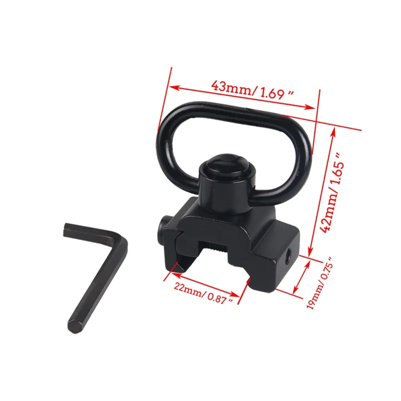 Sling Swivel Adapter with Rail Mount Base 20mm Connecting Sling Push Button Qd Heavy Duty Quick Release 1.25" RL37-0019
Sling Swivel Adapter with Rail Mount Base 20mm Connecting Sling Push Button Qd Heavy Duty Quick Release 1.25" RL37-0019