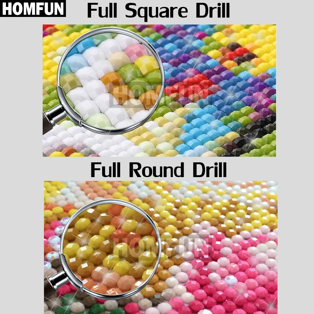 HOMFUN Square Round Drill 5D Diamond Painting Environmental Crafts Full Embroidery "Elk forest autumn" Home decor | Дом и сад