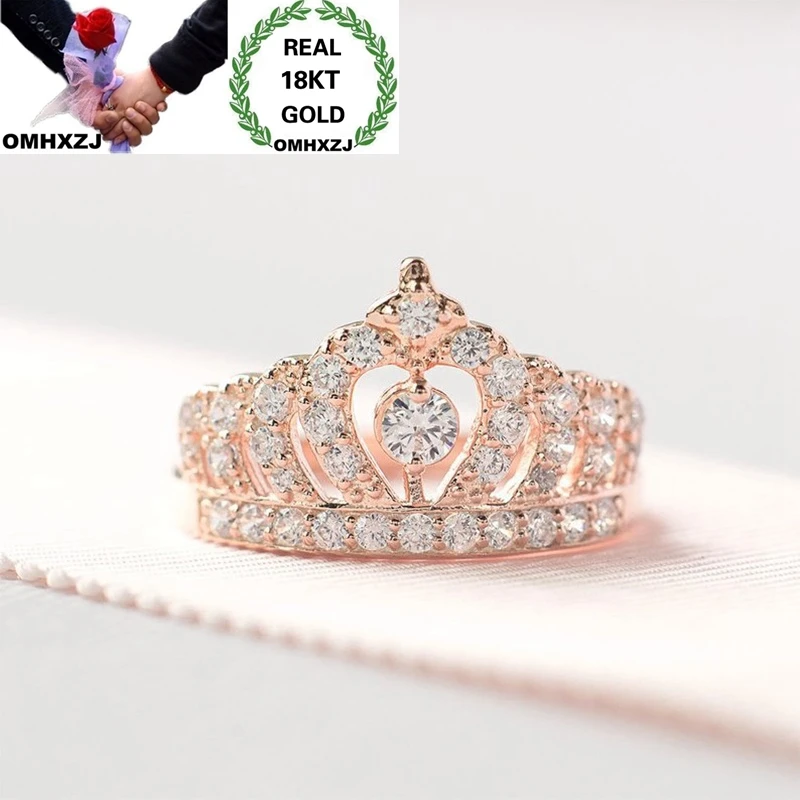 OMHXZJ Wholesale European Fashion Woman Girl Party Birthday Wedding Gift Shiny Crown White AAA Zircon 18KT Rose Gold Ring RR947
OMHXZJ Wholesale European Fashion Woman Girl Party Birthday Wedding Gift Shiny Crown White AAA Zircon 18KT Rose Gold Ring RR947