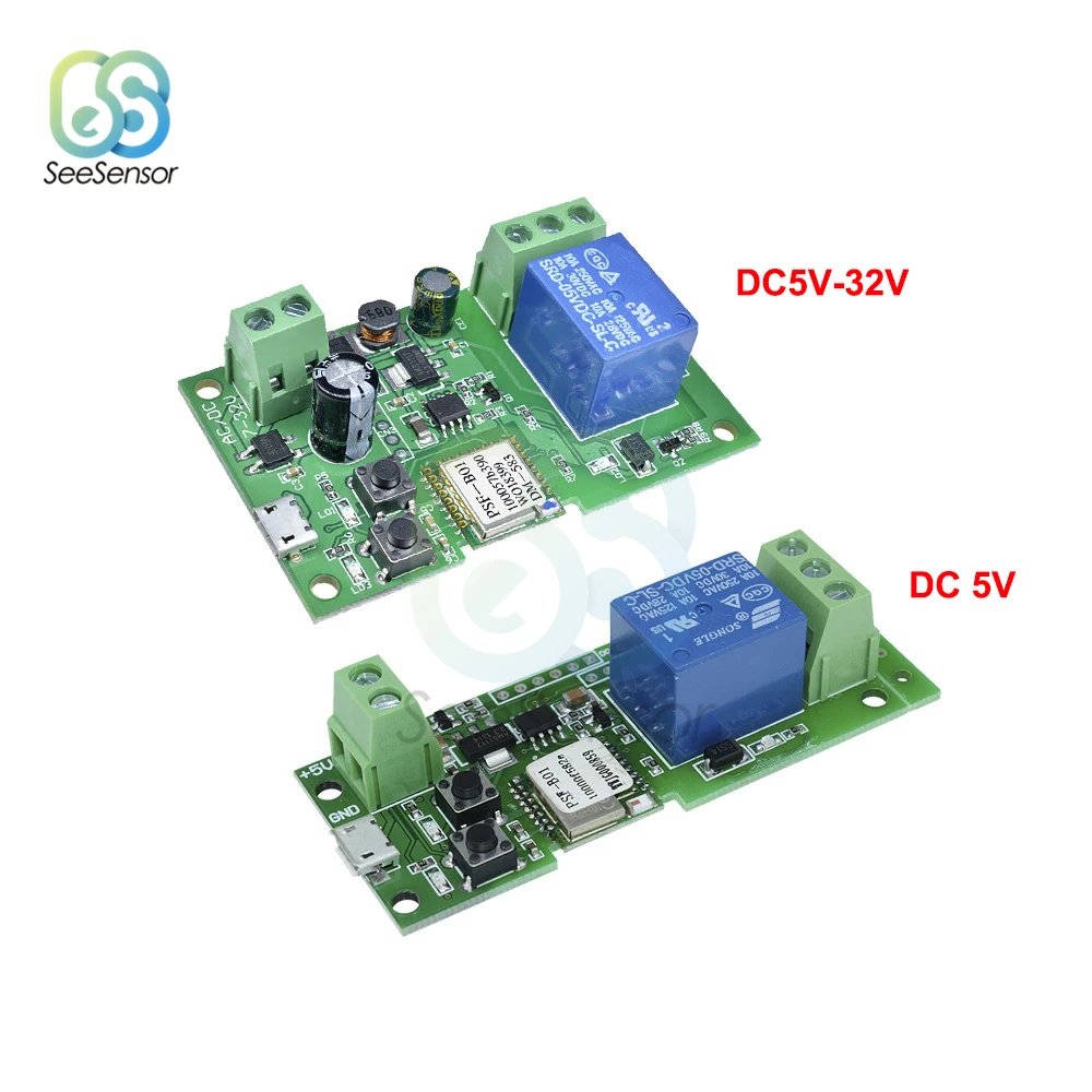 Wifi Switch Wireless Relay Module Smart Home Automation for Computer Access DC 5V 12V 24V 32V Inching/Self-Locking
Wifi Switch Wireless Relay Module Smart Home Automation for Computer Access DC 5V 12V 24V 32V Inching/Self-Locking