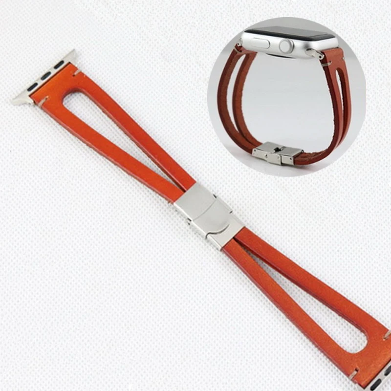 Handmade Beads Bracelets Watch Belt Band For Apple 42mm 38mm Series 1 2 3 Genuine Leather iWatch Strap | Наручные часы