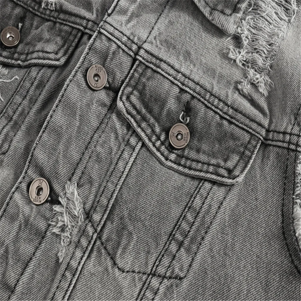 Men Denim Jeans Vest Coat Ripped Slim Pocket Sleeveless Gray Jacket 5XL Spring Male Streetwear Cowboy Waistcoat Jackets 6.19
Men Denim Jeans Vest Coat Ripped Slim Pocket Sleeveless Gray Jacket 5XL Spring Male Streetwear Cowboy Waistcoat Jackets 6.19