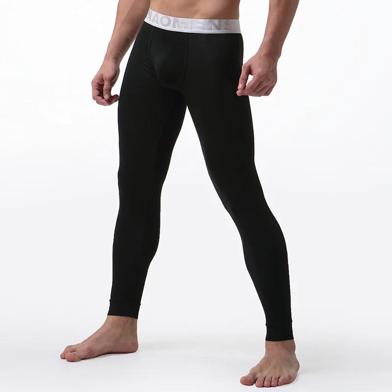 Однотонные мужские кальсоны термобелье с низкой посадкой M XXL|mens long johns|long john pantslong