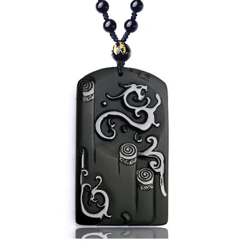 Black Obsidian Necklace Pendant Obsidian Ancient Dragon and Phoenix Jade Pendant Jade Jewelry Men's Jewelry Women's Jewelry
Black Obsidian Necklace Pendant Obsidian Ancient Dragon and Phoenix Jade Pendant Jade Jewelry Men's Jewelry Women's Jewelry