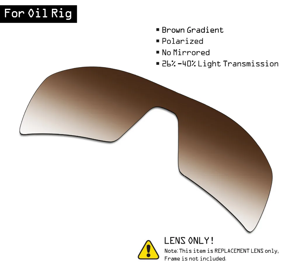 SmartVLT Polarized Sunglasses Replacement Lenses for Oakley Oil Rig - Brown Gradient Tint
SmartVLT Polarized Sunglasses Replacement Lenses for Oakley Oil Rig - Brown Gradient Tint