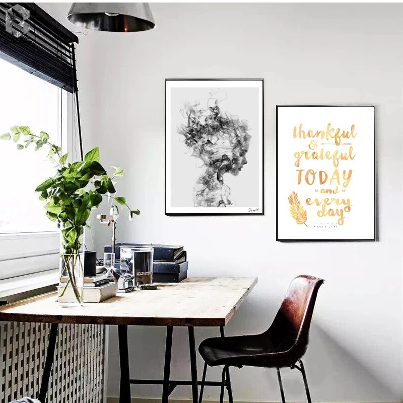 Smoke Portrait Canvas Posters and Prints, Wall art Gold Quotes Painting Picture for Living Room Scandinavian letter Home Decor
Smoke Portrait Canvas Posters and Prints, Wall art Gold Quotes Painting Picture for Living Room Scandinavian letter Home Decor