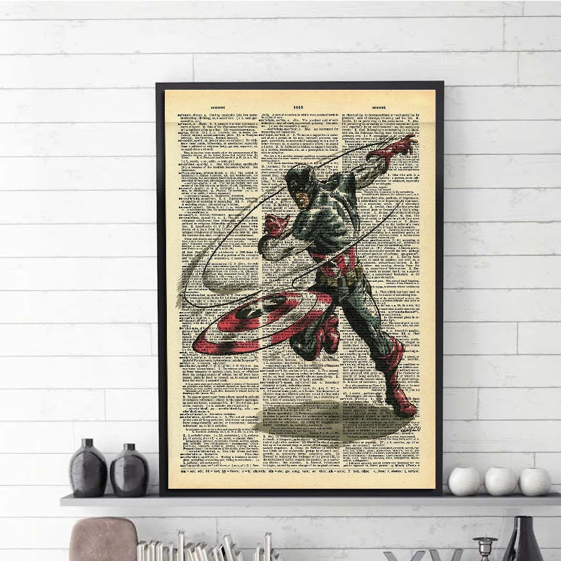 Супергерой Капитан Америка ВИНТАЖНАЯ фотография мастер печать Rep художественные